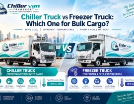 Chiller truck and freezer truck for bulk refrigerated transport in the UAE