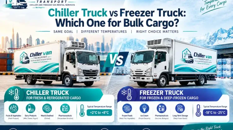 Chiller truck and freezer truck for bulk refrigerated transport in the UAE