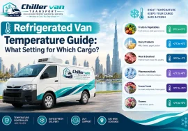 Refrigerated van temperature guide showing chilled and frozen cargo settings