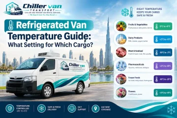 Refrigerated van temperature guide showing chilled and frozen cargo settings